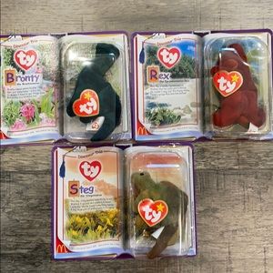 Dinosaur Trio Ty Beanie Babies Set